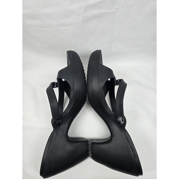 Women's Crocs Cyprus IV Heels Sandals Size 10 Black - Picture 6 of 9